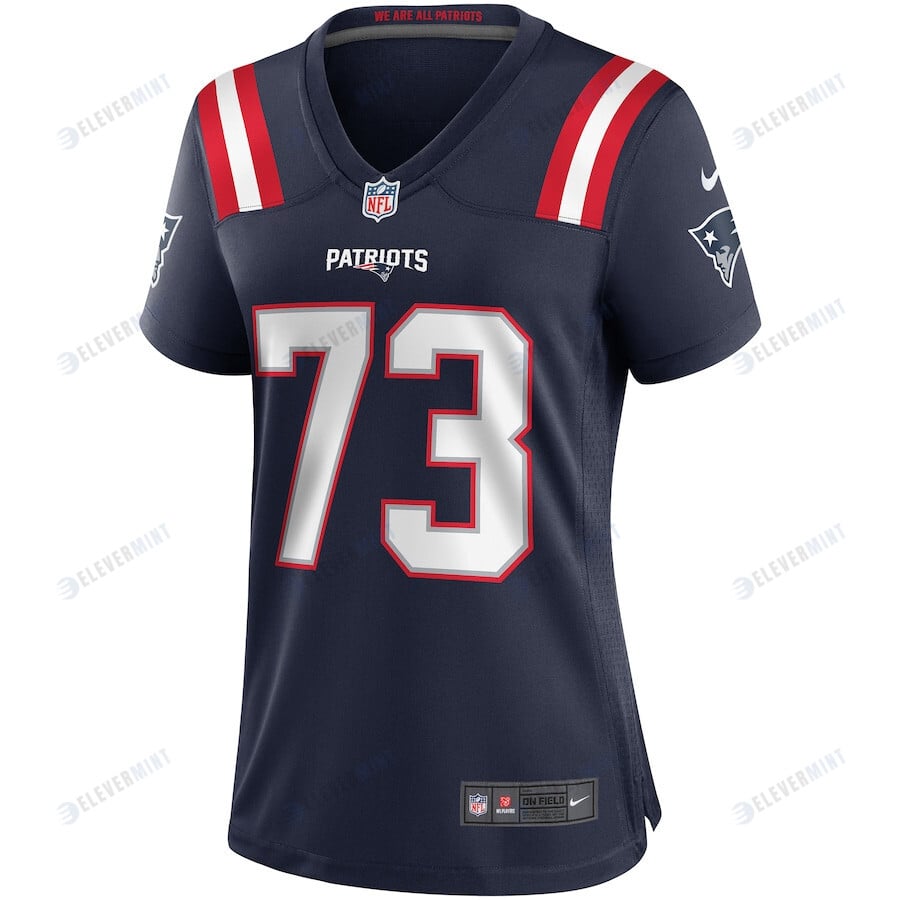 John Hannah 73 New England Patriots Women Game Retired Jersey - Navy