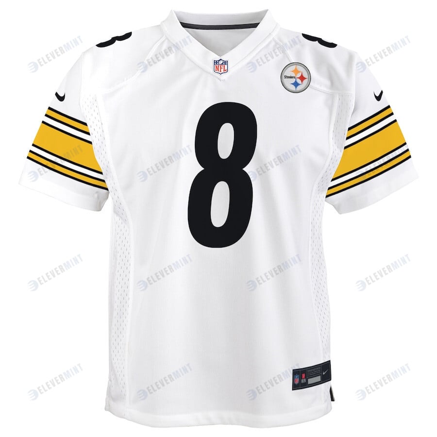Kenny Pickett 8 Pittsburgh Steelers Youth Team Game Jersey - White