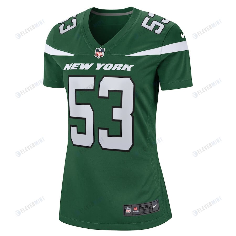 Zaire Barnes 53 New York Jets Women Game Jersey - Gotham Green