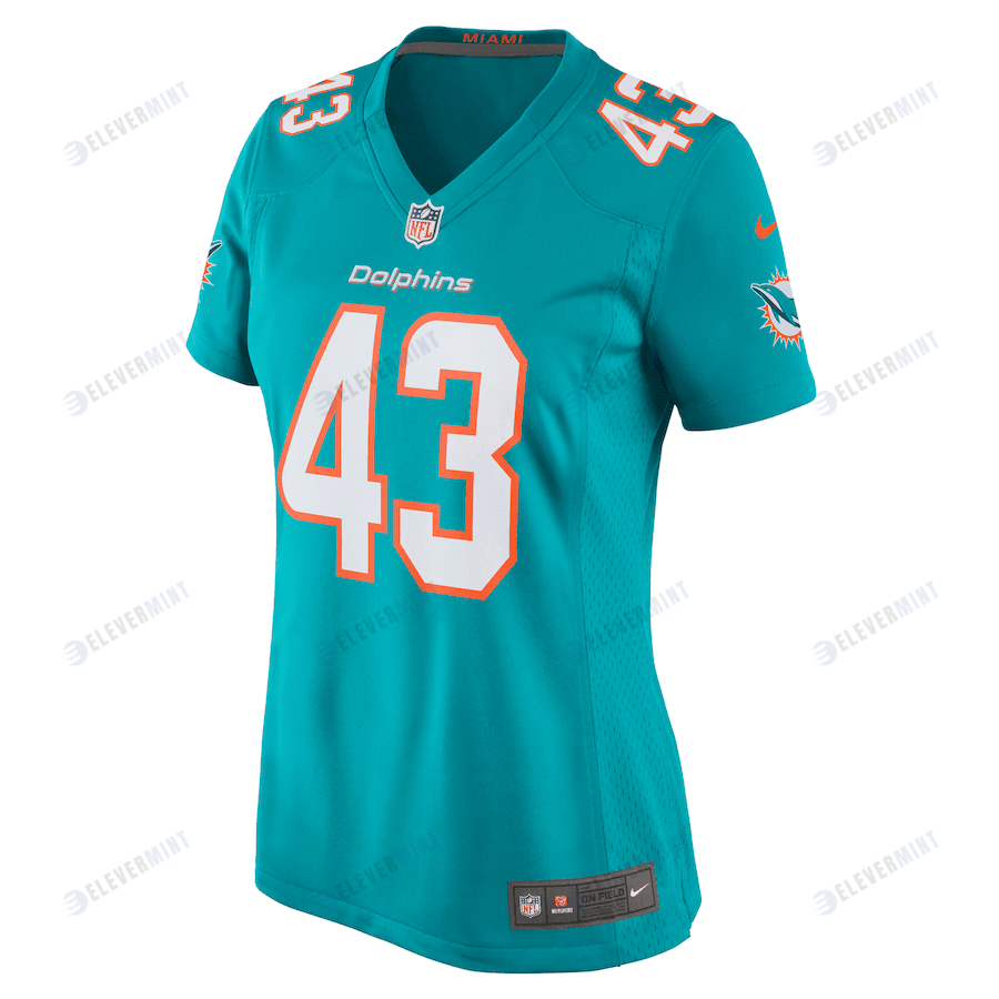 Andrew Van Ginkel 43 Miami Dolphins Women Game Jersey - Aqua