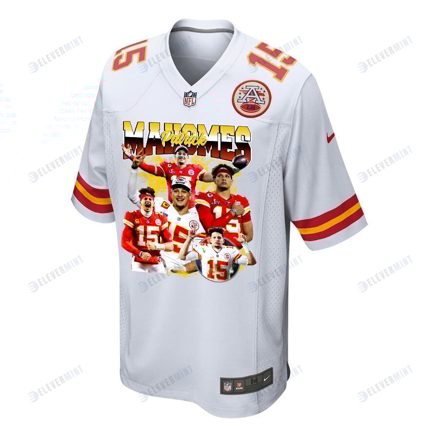 Patrick Mahomes 15 Kansas City Chiefs Arm of Gold Game Jersey - Men, White