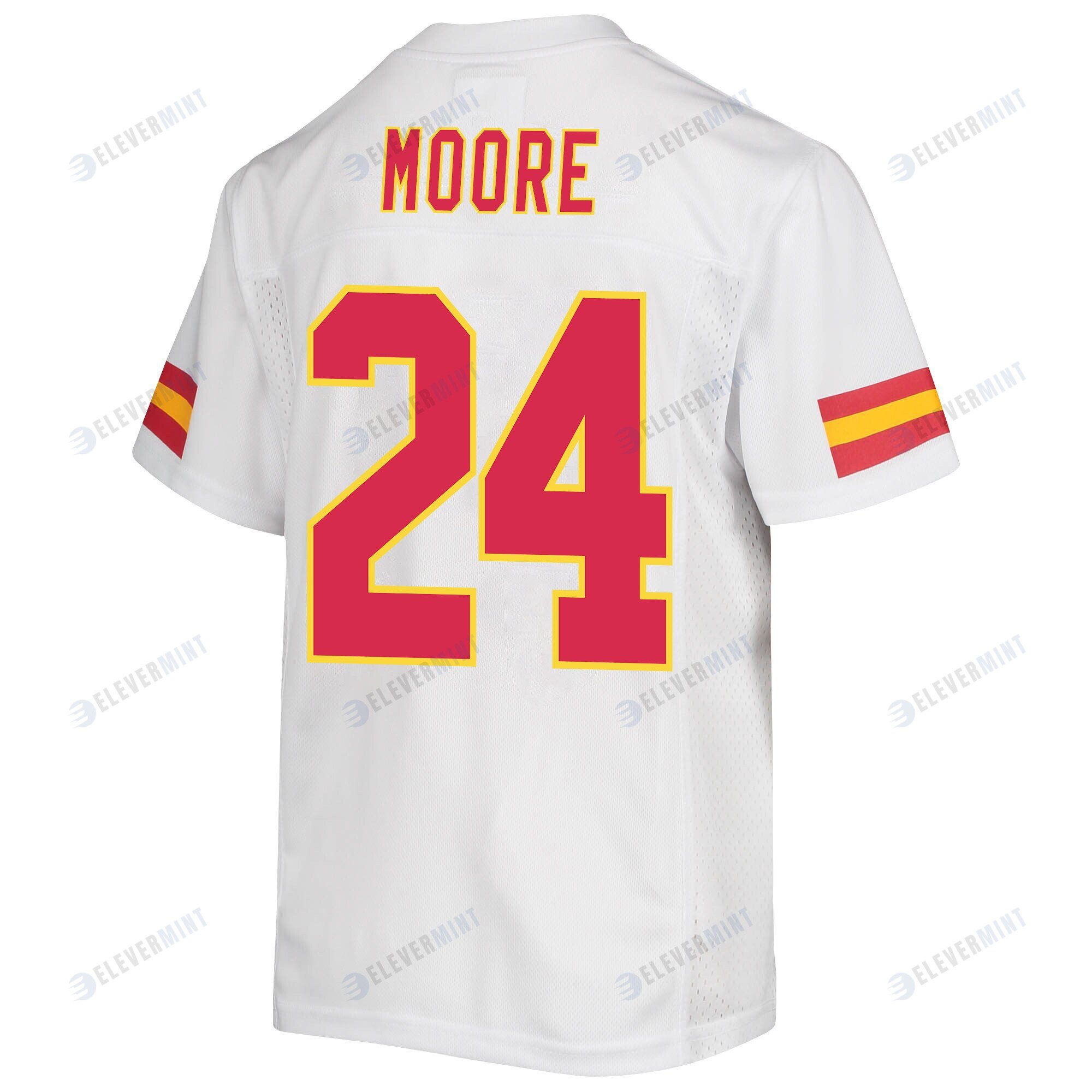 Skyy Moore 24 Kansas City Chiefs Super Bowl LVII Champions Youth Game Jersey - White