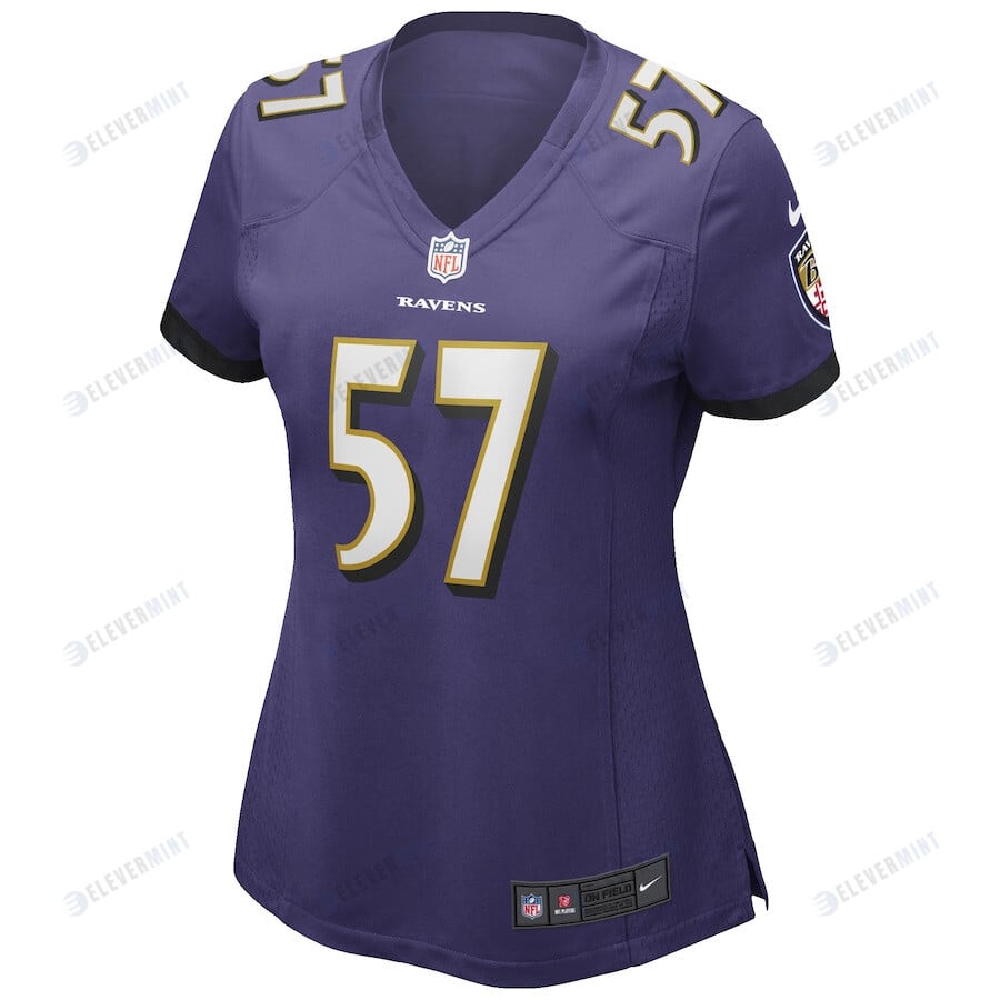 Bart Scott 57 Baltimore Ravens Women's Game Retired Player Jersey - Purple
