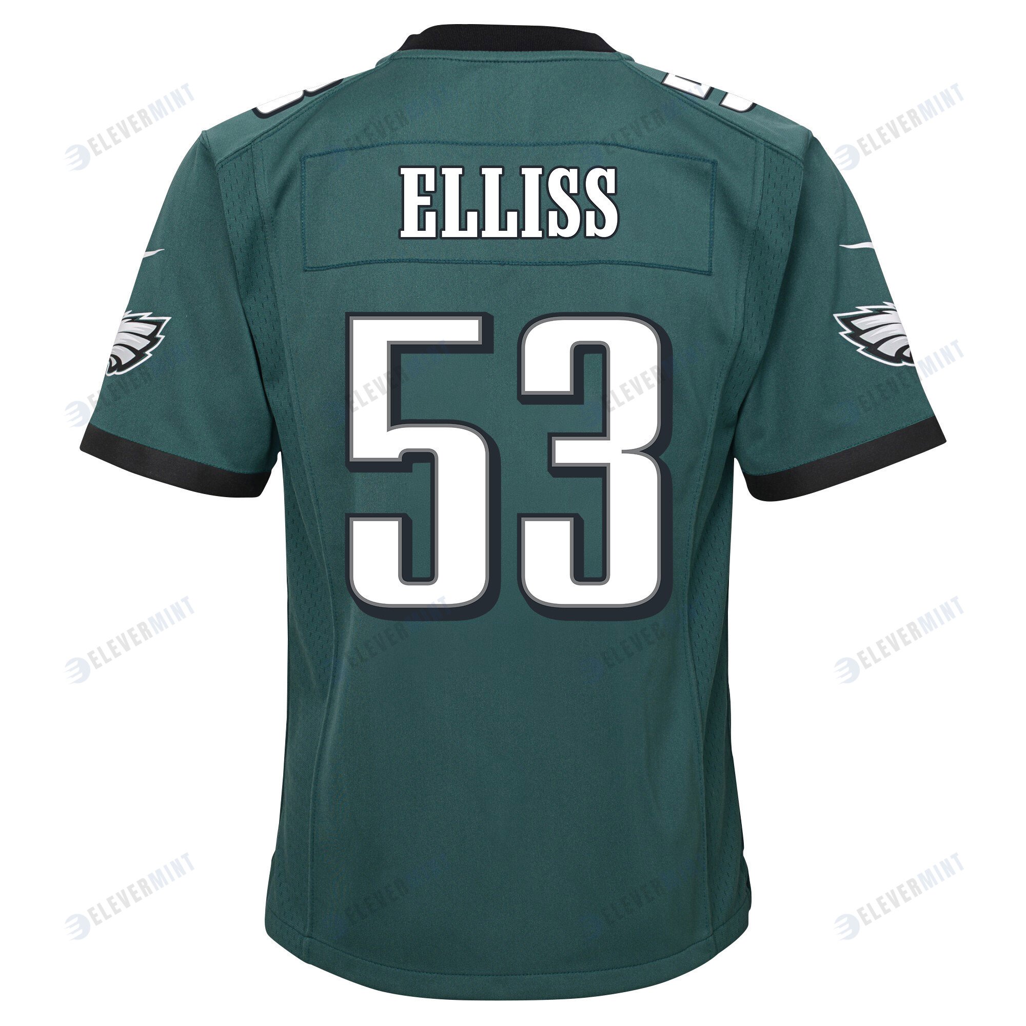 Christian Elliss 53 Philadelphia Eagles Super Bowl LVII Champions 2 Stars 2 Stars Youth Game Jersey - Black