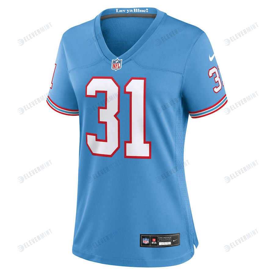 Kevin Byard 31 Tennessee Titans Oilers Throwback Alternate Game Women Jersey - Light Blue