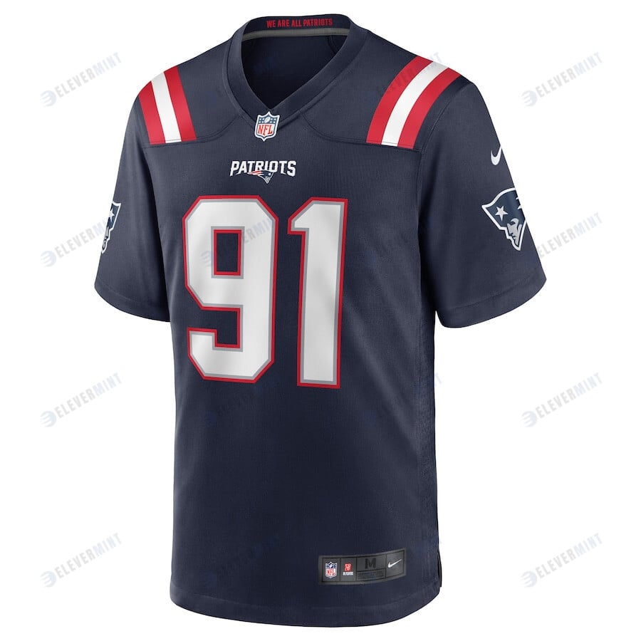 Deatrich Wise Jr. 91 New England Patriots Men Game Jersey - Navy