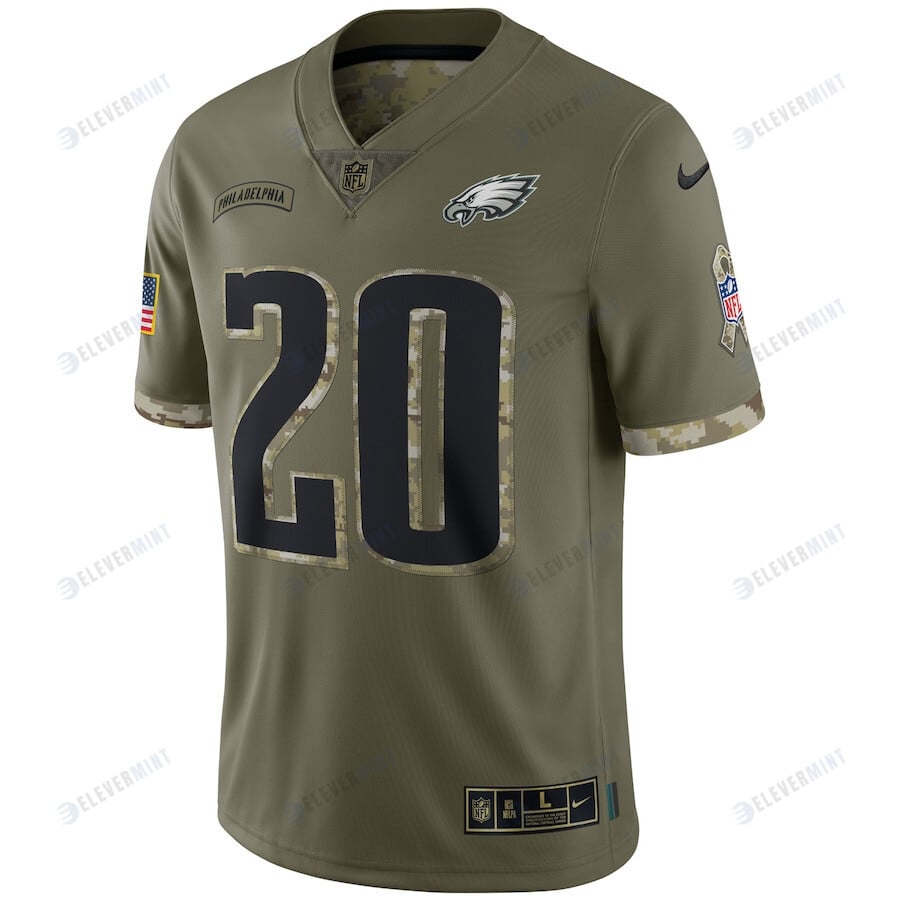 Brian Dawkins Philadelphia Eagles 2022 Salute To Service Retired Player Limited Jersey - Olive