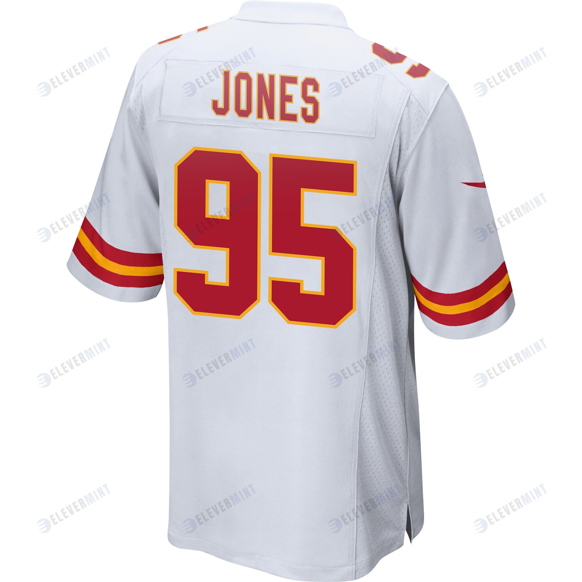 Chris Jones 95 Kansas City Chiefs Super Bowl LVII Champions 3 Stars Men Game Jersey - White