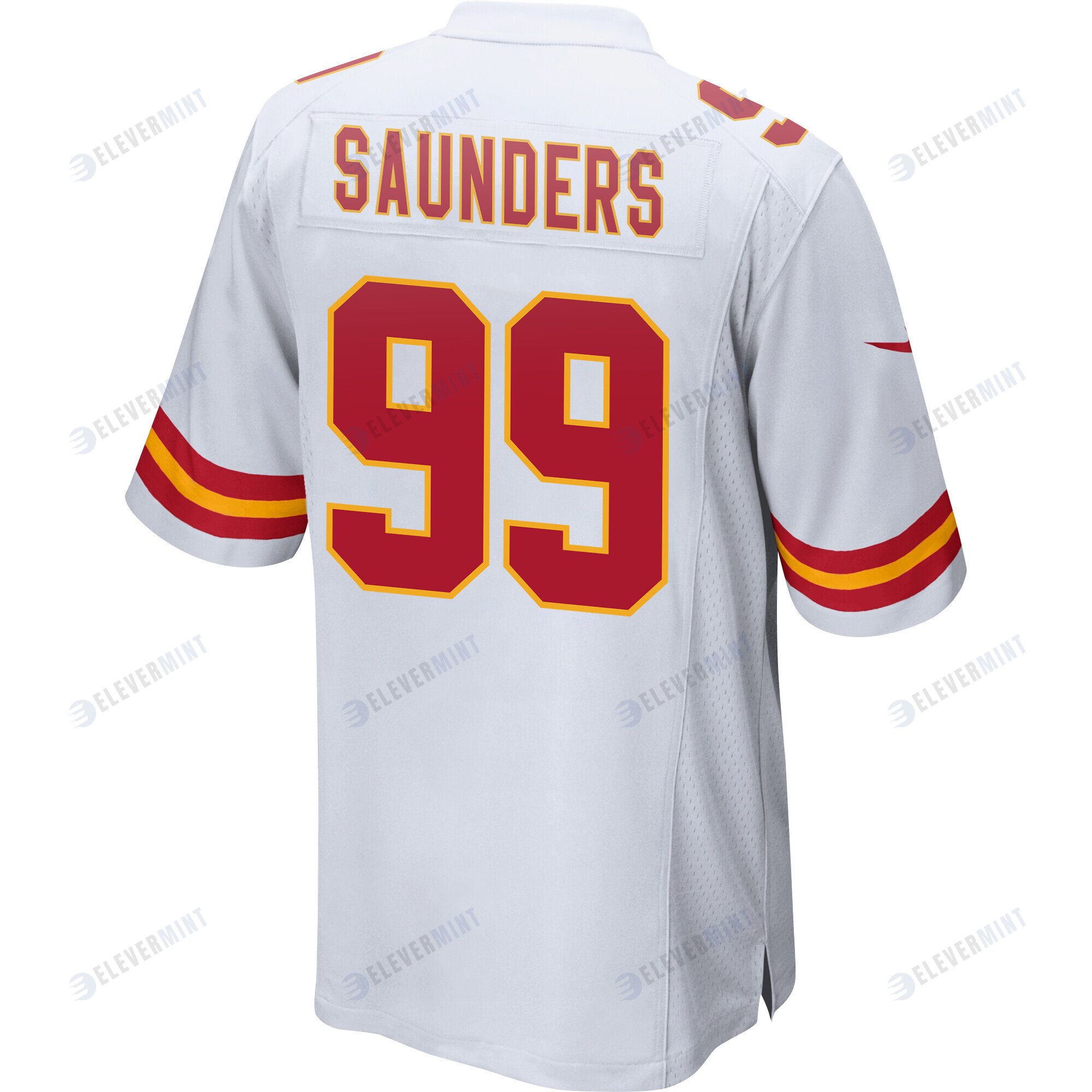 Khalen Saunders 99 Kansas City Chiefs Super Bowl LVII Champions Men Game Jersey - White