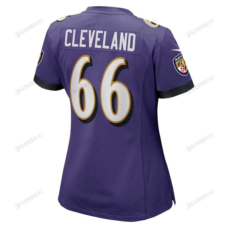 Ben Cleveland 66 Baltimore Ravens Women's Game Jersey - Purple