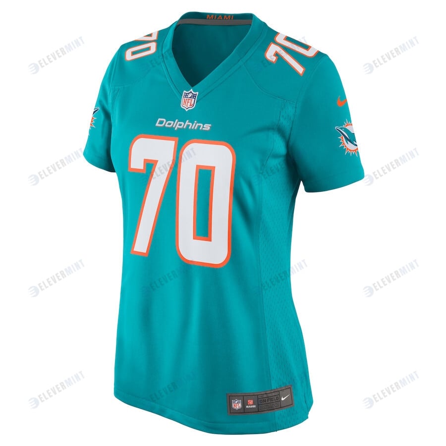 Kendall Lamm 70 Miami Dolphins Women Home Game Jersey - Aqua