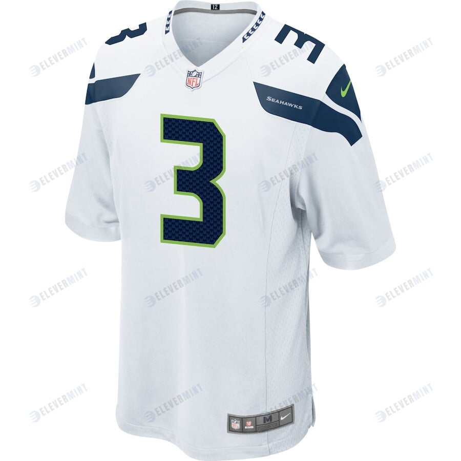Russell Wilson 3 Seattle Seahawks Men Game Jersey - White