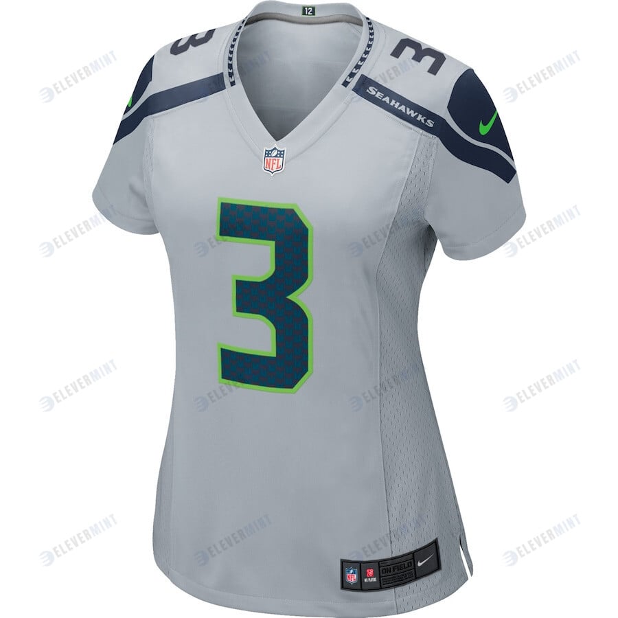Russell Wilson 3 Seattle Seahawks Women Game Jersey - Gray