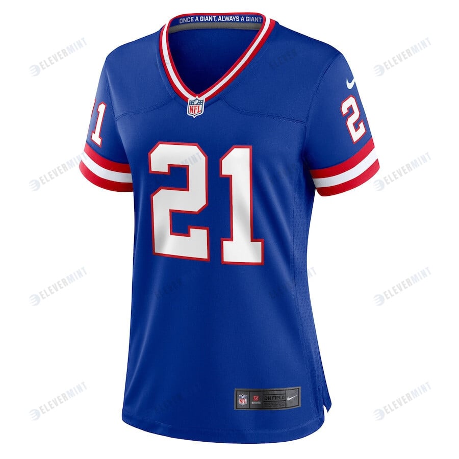 Tiki Barber 21 New York Giants Women Classic Retired Game Jersey - Royal