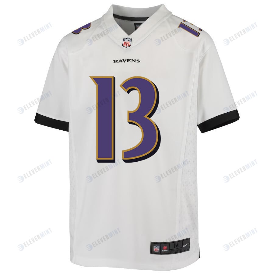 Odell Beckham Jr. 13 Baltimore Ravens Game Youth Jersey - White