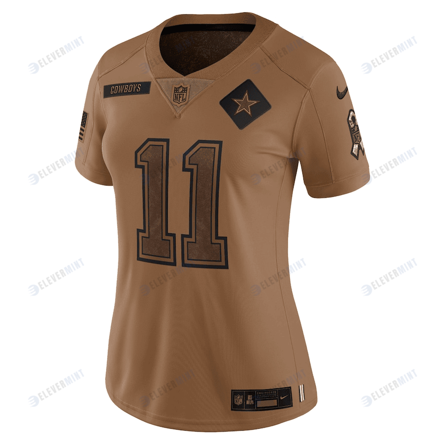 Micah Parsons 11 Dallas Cowboys 2023 Salute To Service Limited Women Jersey - Brown