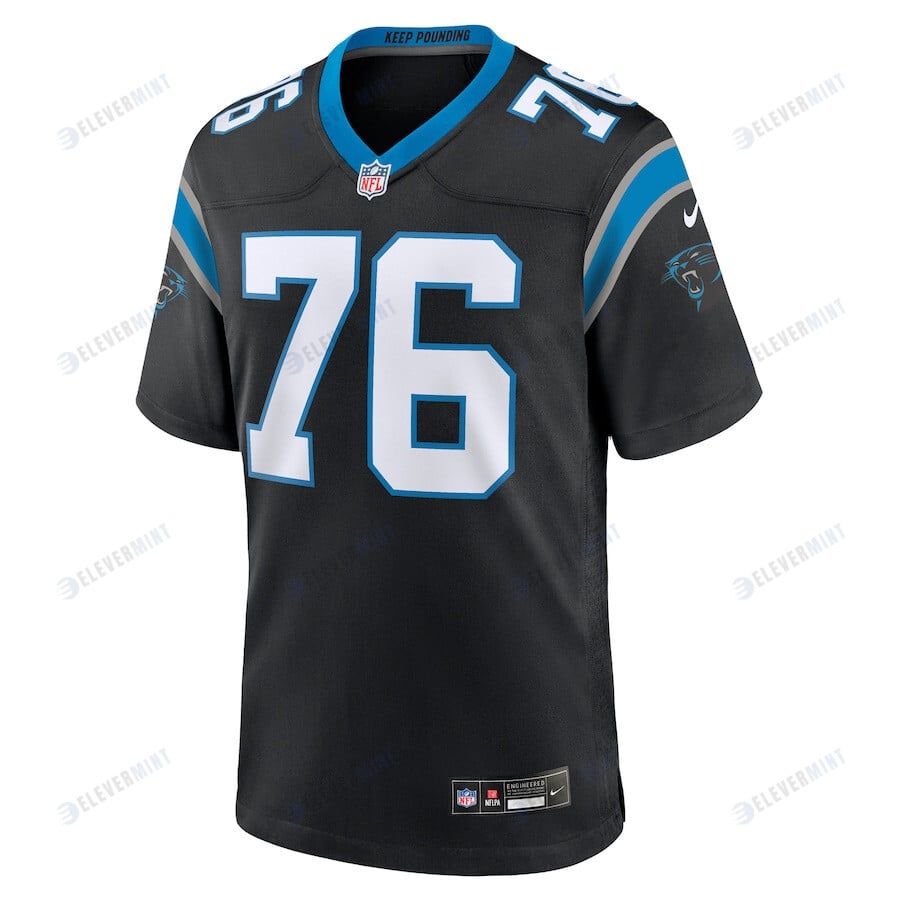 Calvin Throckmorton 76 Carolina Panthers Men's Team Game Jersey - Black