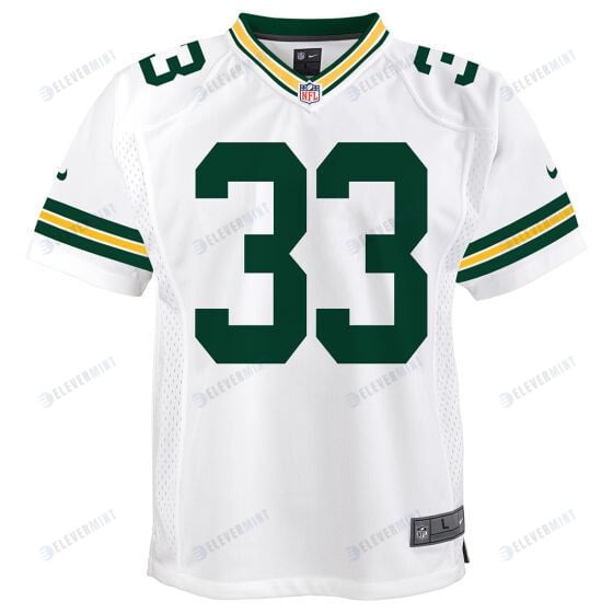 Aaron Jones 33 Green Bay Packers YOUTH Away Game Jersey - White