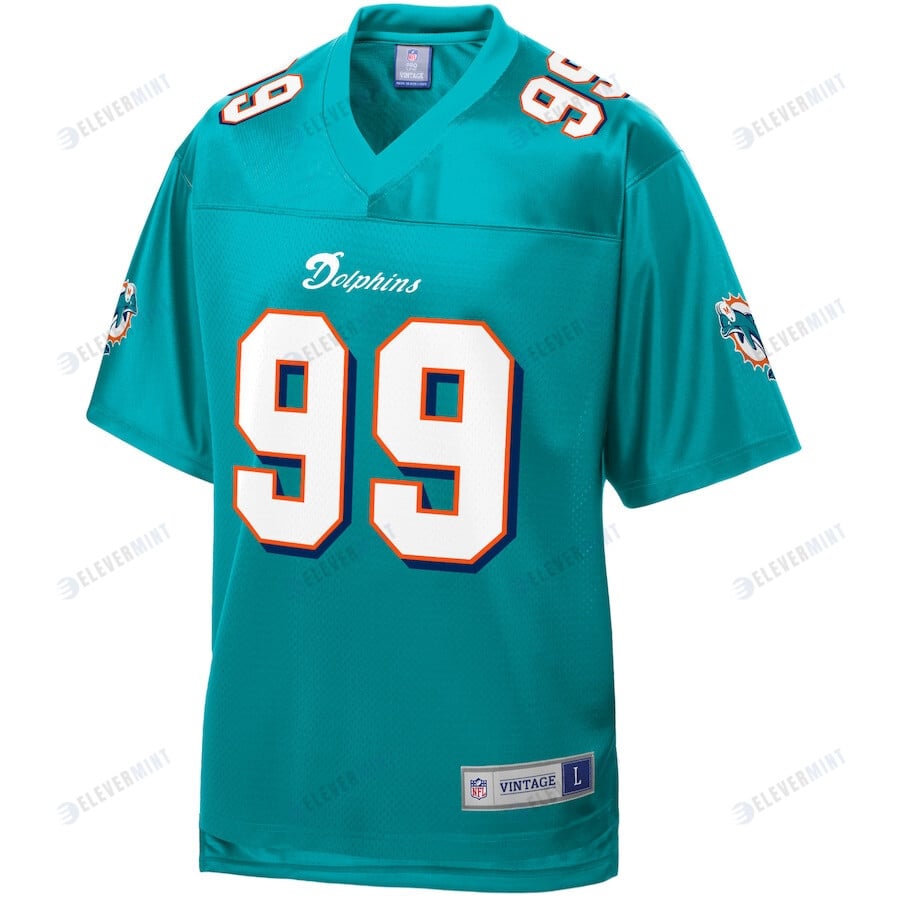 Jason Taylor 99 Miami Dolphins Pro Line Men Retired Jersey - Aqua