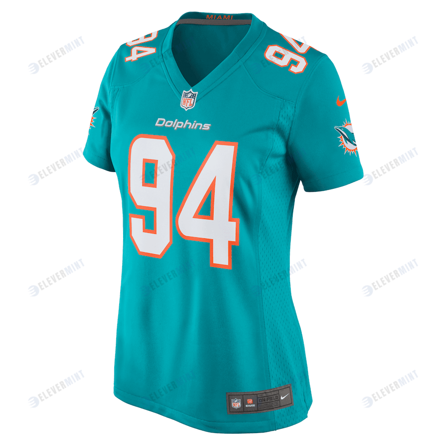 Christian Wilkins 94 Miami Dolphins Women Team Game Jersey - Aqua