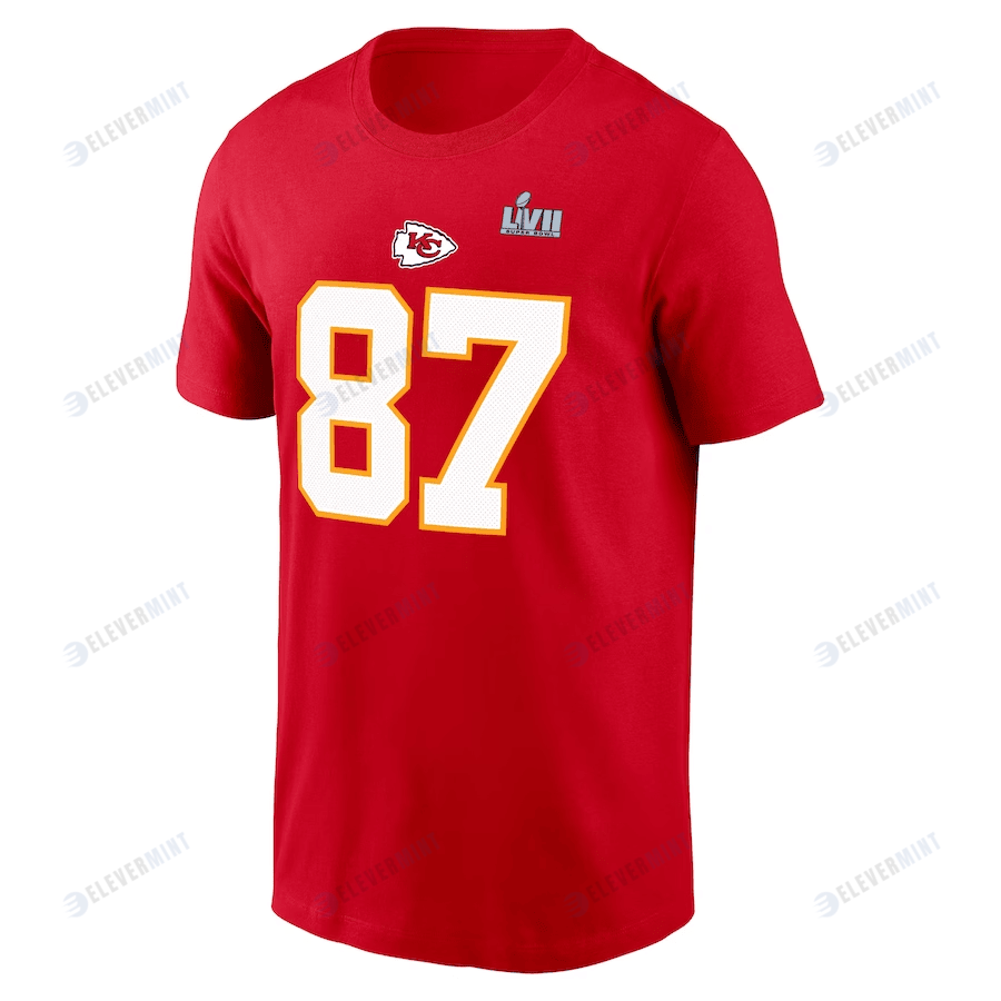 Travis Kelce Kansas City Chiefs Super Bowl LVII T-Shirt - Red