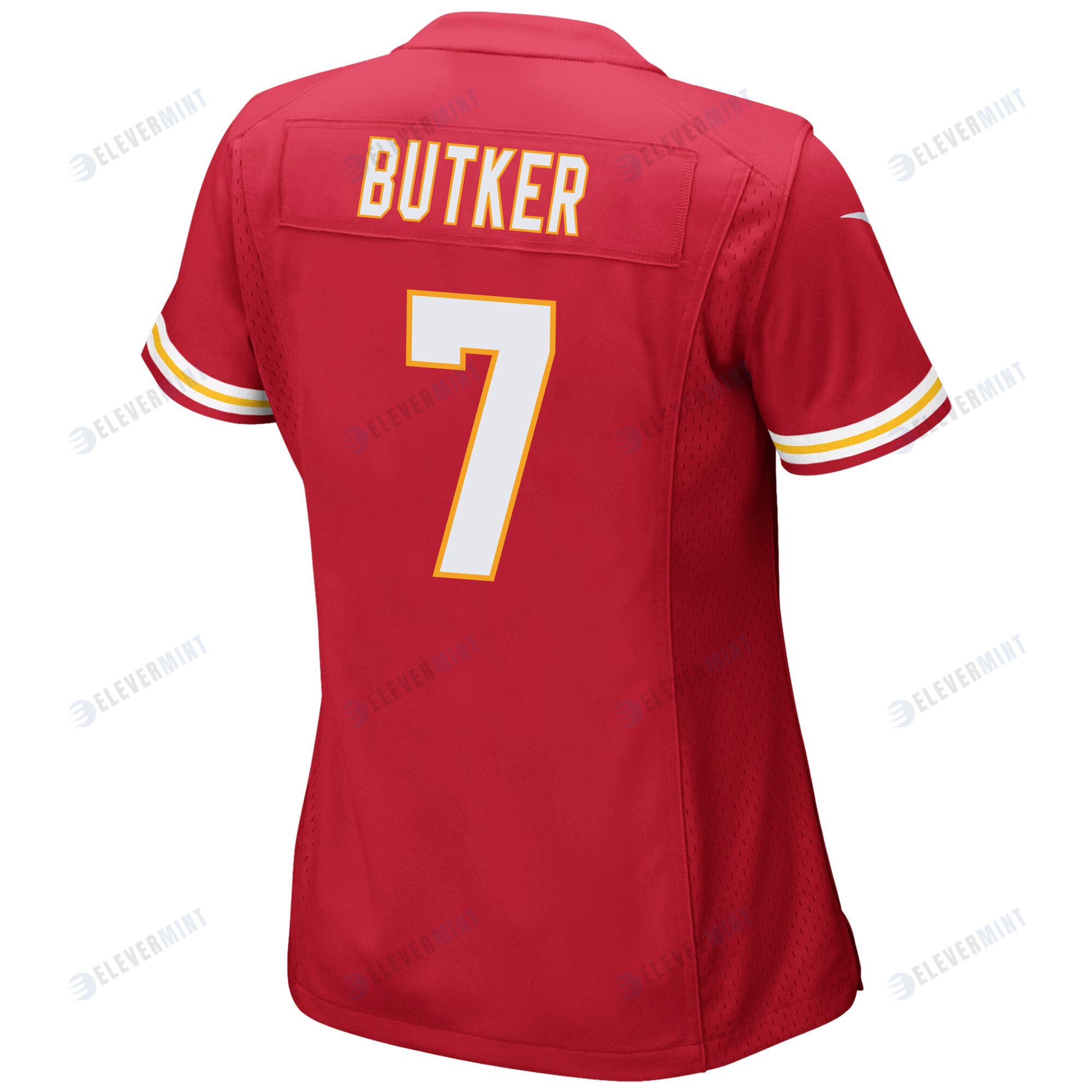 Harrison Butker 7 Kansas City Chiefs Super Bowl LVII Champions 3 Stars Women Game Jersey - Red