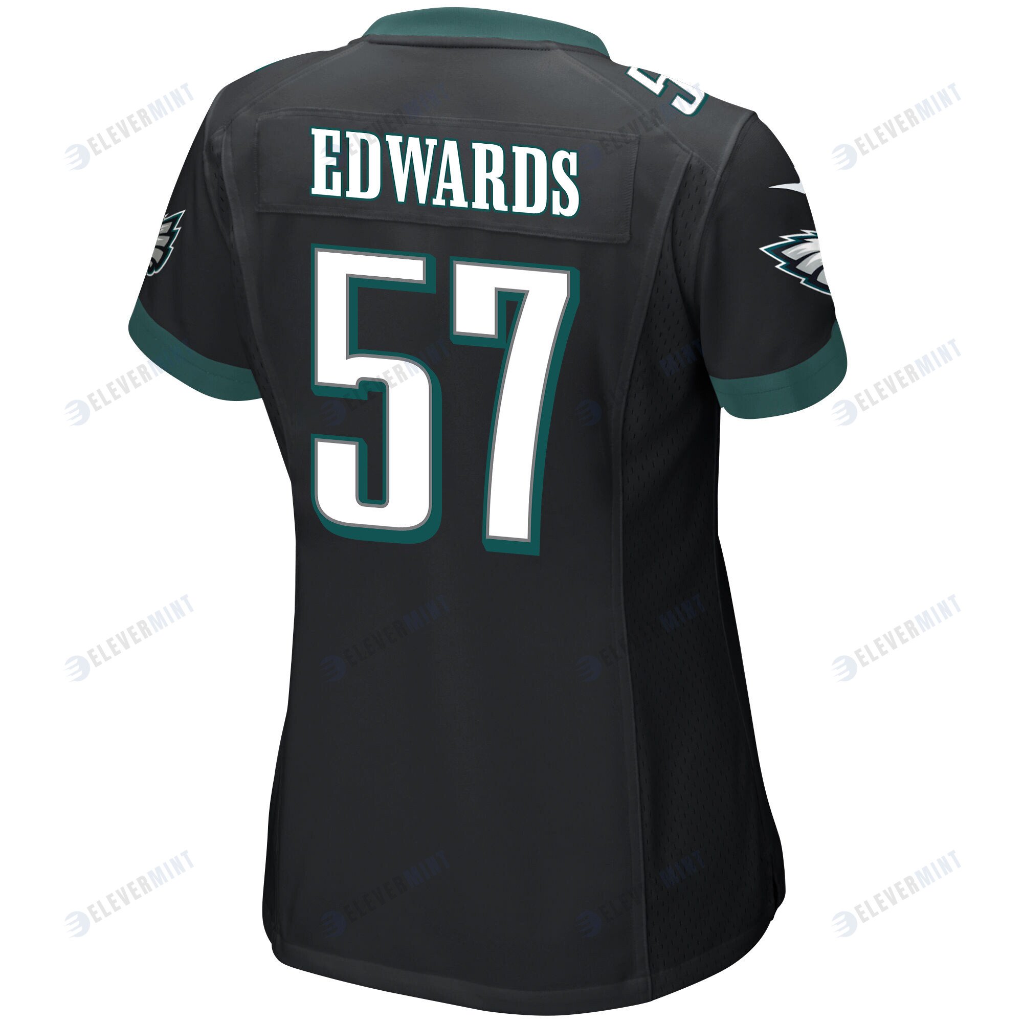 T.J. Edwards 57 Philadelphia Eagles Super Bowl LVII Champions 2 Stars Women Game Jersey - Black