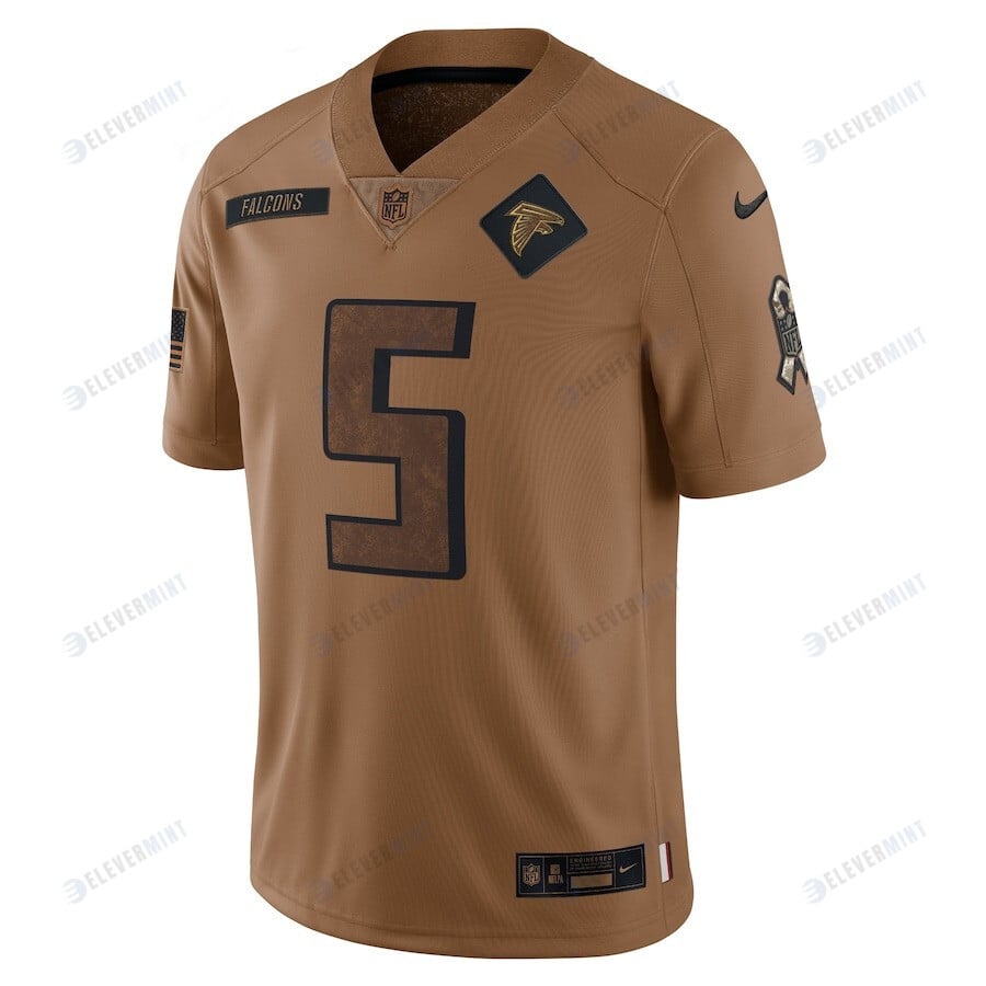 Drake London 5 Atlanta Falcons 2023 Salute To Service Limited Jersey - Brown