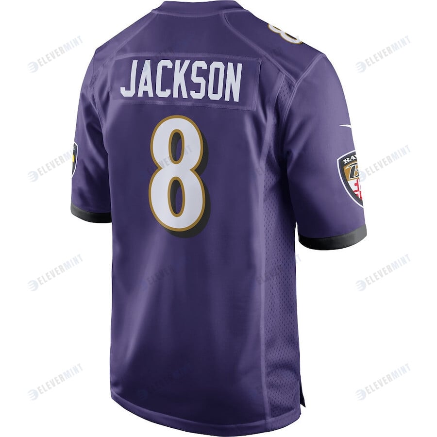 Lamar Jackson 8 Baltimore Ravens Game Player Jersey - Purple