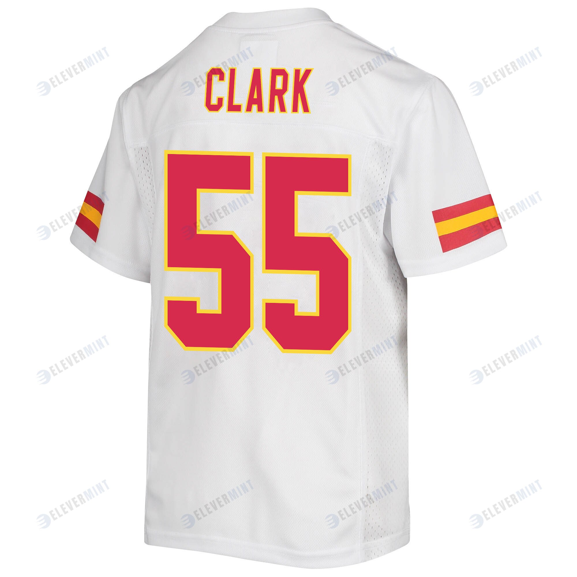 Frank Clark 55 Kansas City Chiefs Super Bowl LVII Champions 3 Stars Youth Game Jersey - White