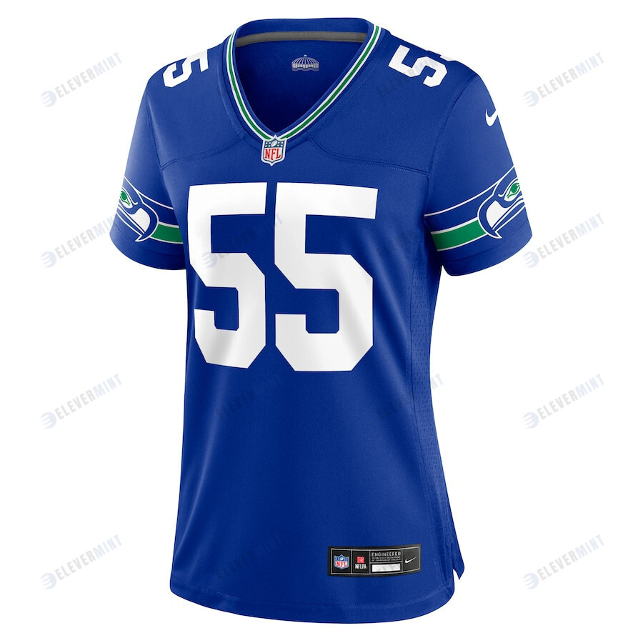 Brian Bosworth 55 Seattle Seahawks Women's Throwback Player Game Jersey - Royal