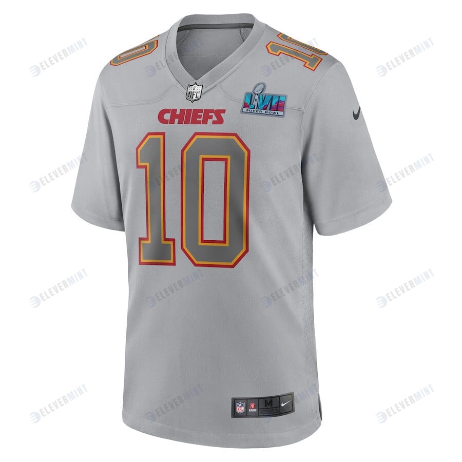 Isiah Pacheco 10 Kansas City Chiefs Super Bowl LVII Patch Atmosphere Fashion Game Jersey - Gray