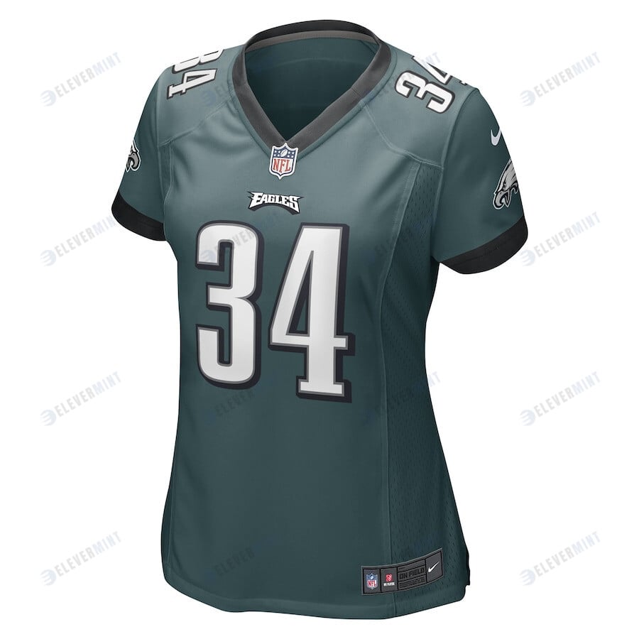 Trey Sermon Philadelphia Eagles Women's Game Player Jersey - Midnight Green