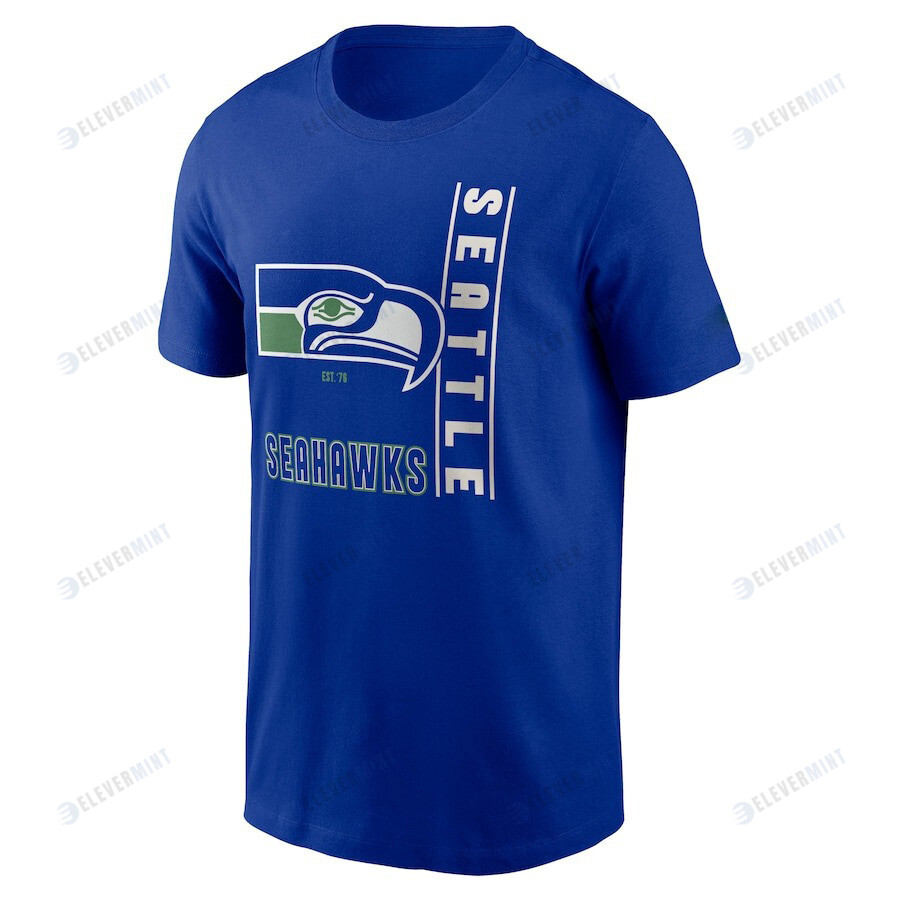 Seattle Seahawks Lockup Essential T-Shirt - Royal