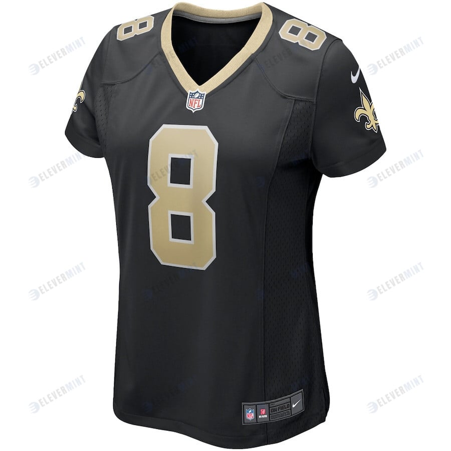 Archie Manning 8 New Orleans Saints Women Game Retired Jersey - Black