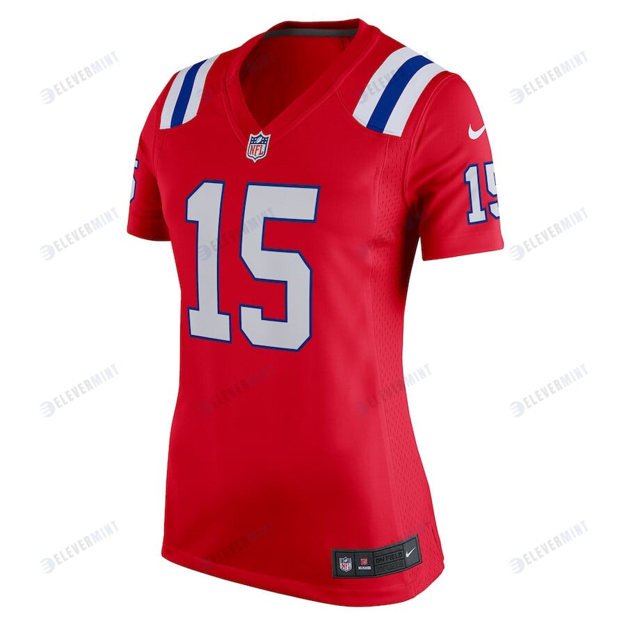 Ezekiel Elliott 15 New England Patriots Women's Alternate Game Player Jersey - Red