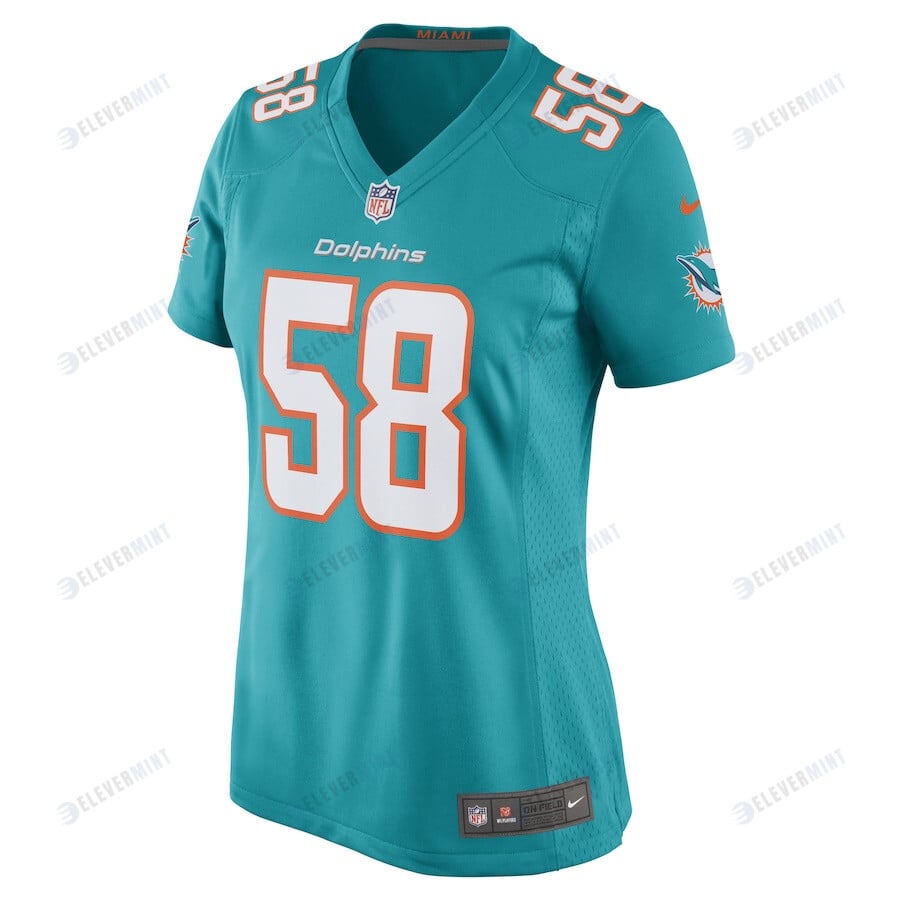 Connor Williams 58 Miami Dolphins Women Game Jersey - Aqua
