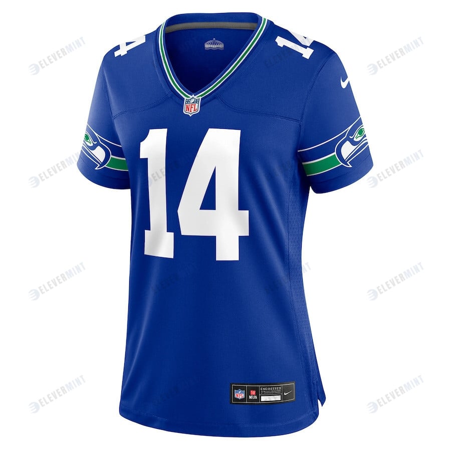 DK Metcalf 14 Seattle Seahawks Women's Throwback Player Game Jersey - Royal