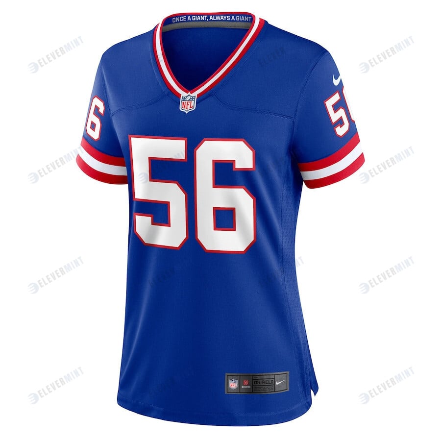 Lawrence Taylor 56 New York Giants Women Classic Retired Game Jersey - Royal