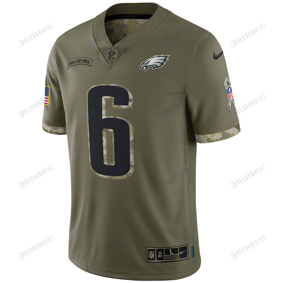 DeVonta Smith Philadelphia Eagles 2022 Salute To Service Limited Jersey - Olive
