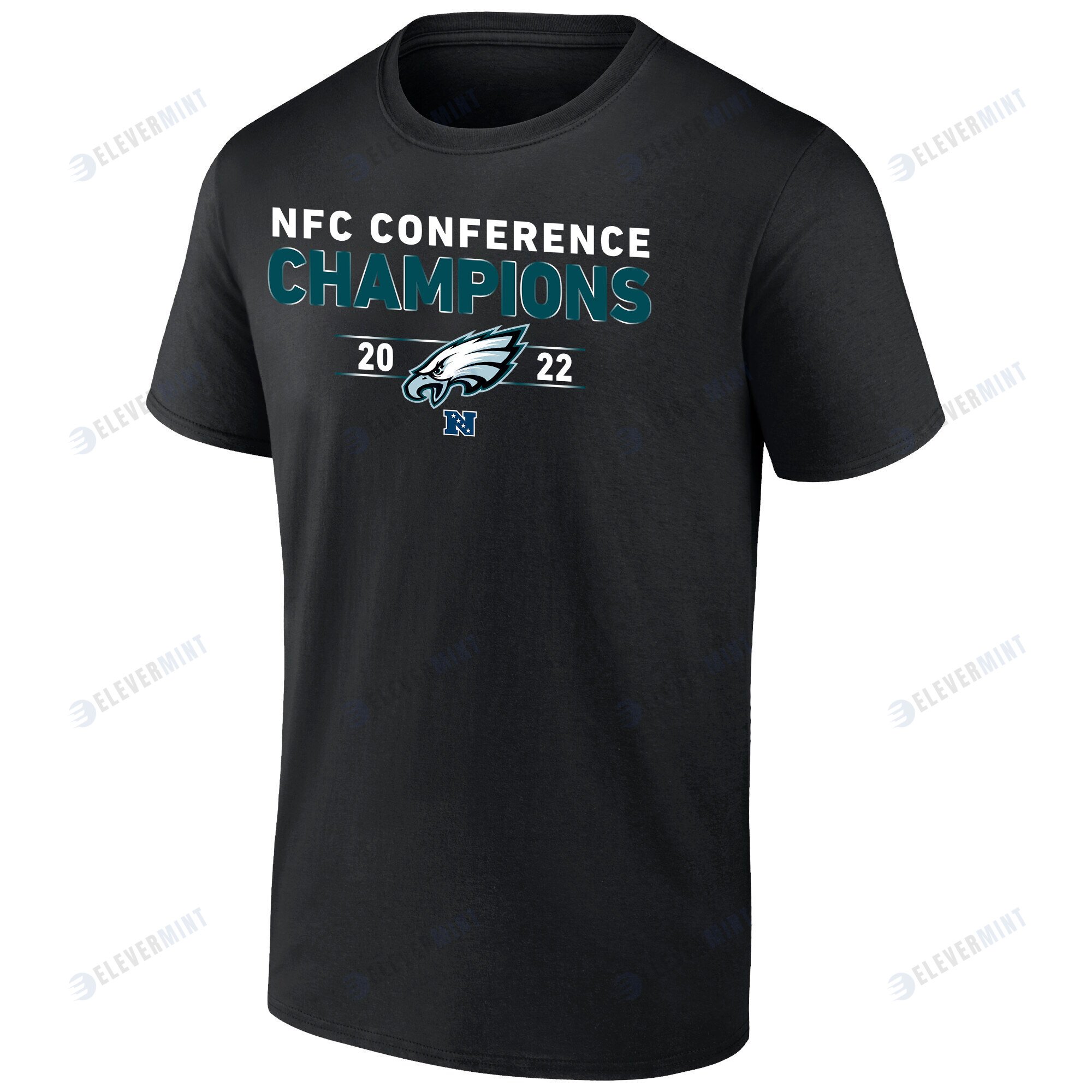 Philadelphia Eagles 2022 NFC Conference Champions Kick T-Shirt - Black