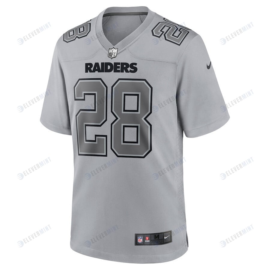 Josh Jacobs 28 Las Vegas Raiders Atmosphere Fashion Game Jersey - Gray