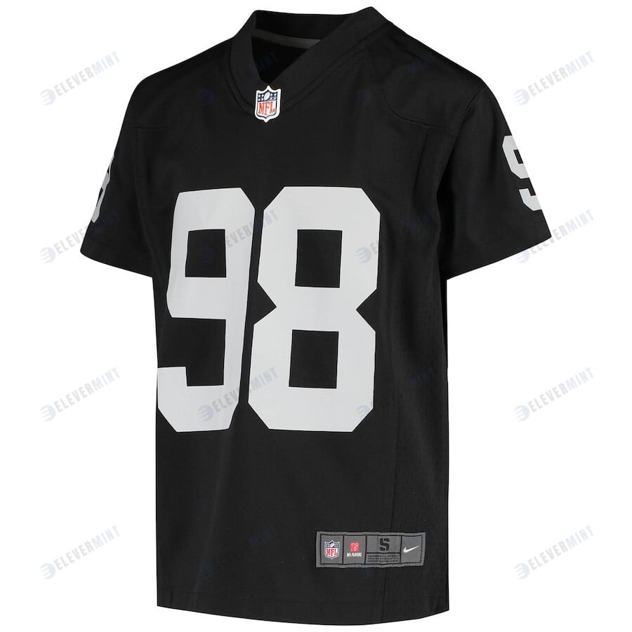 Maxx Crosby 98 Las Vegas Raiders YOUTH Game Jersey - Black