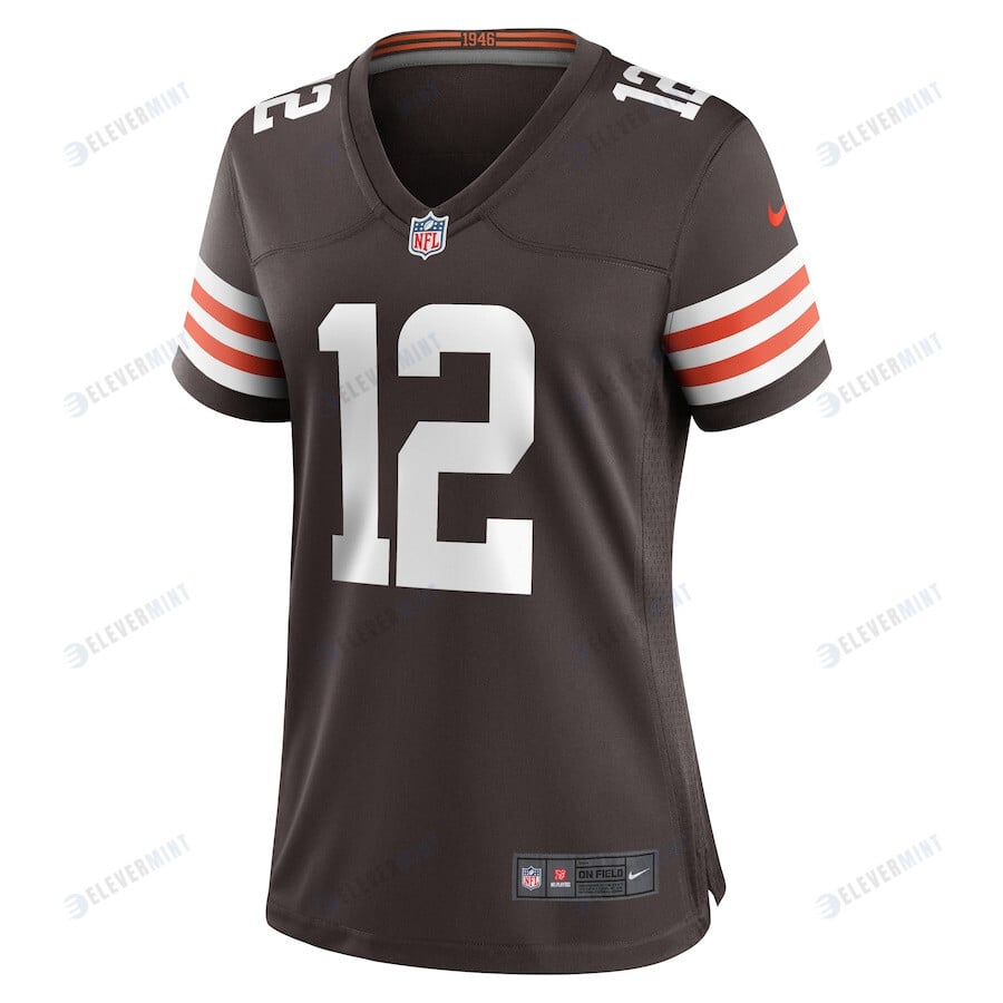 Kahlef Hailassie 12 Cleveland Browns Women's Team Game Player Jersey - Brown