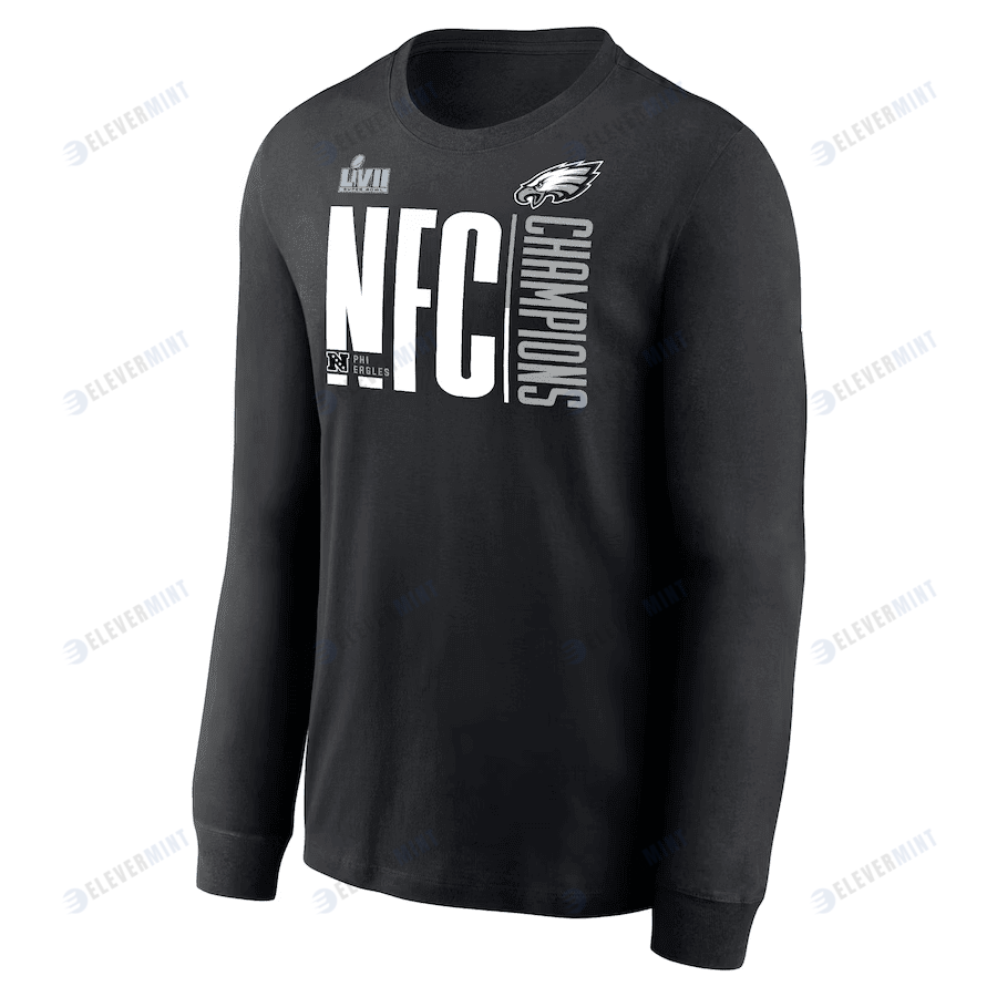 Philadelphia Eagles 2022 NFC Champions Iconic Long Sleeve T-Shirt - Black