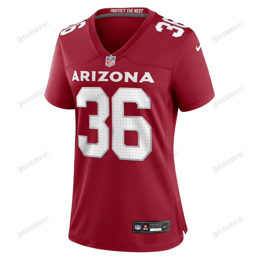 Andre Chachere 36 Arizona Cardinals Women Team Game Jersey - Cardinal