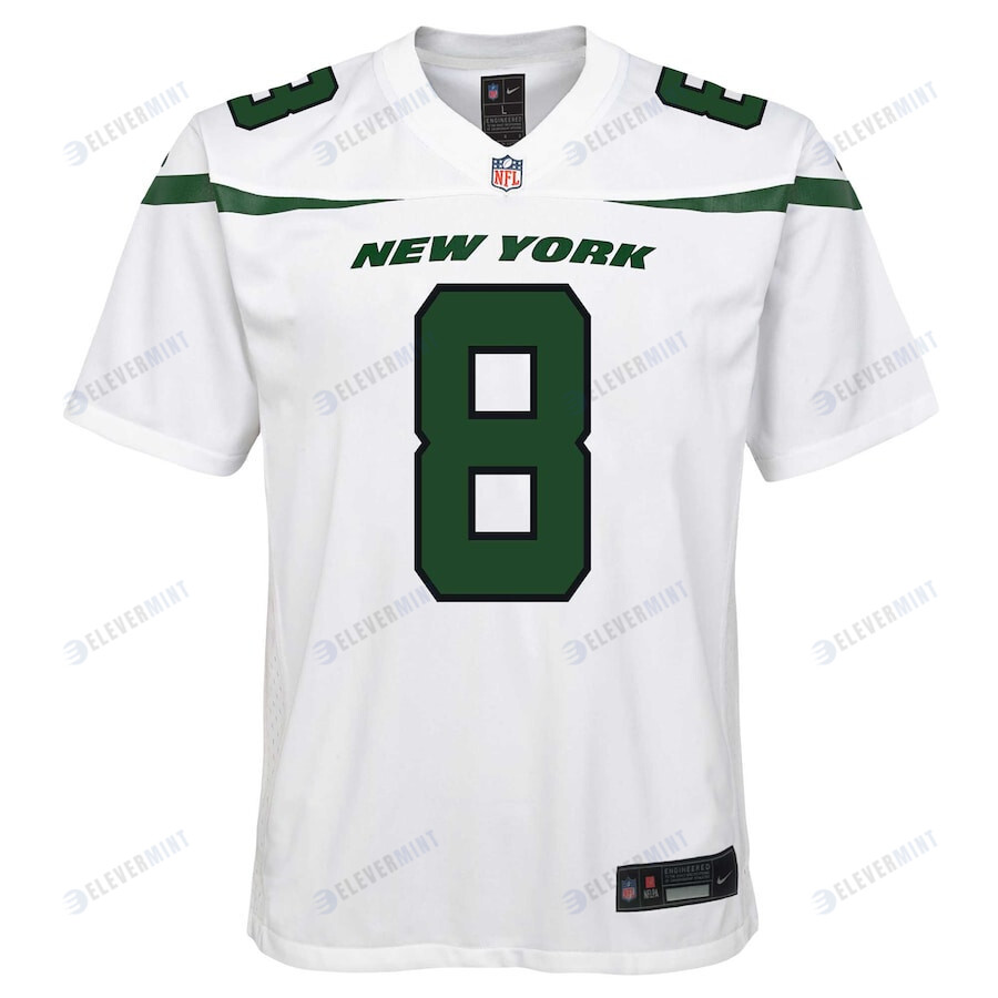 Aaron Rodgers 8 New York Jets YOUTH Game Jersey - White