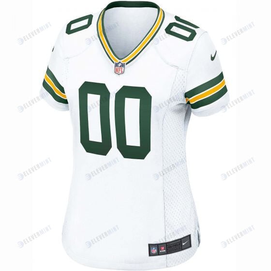 Green Bay Packers Women Custom Away Game Jersey - White