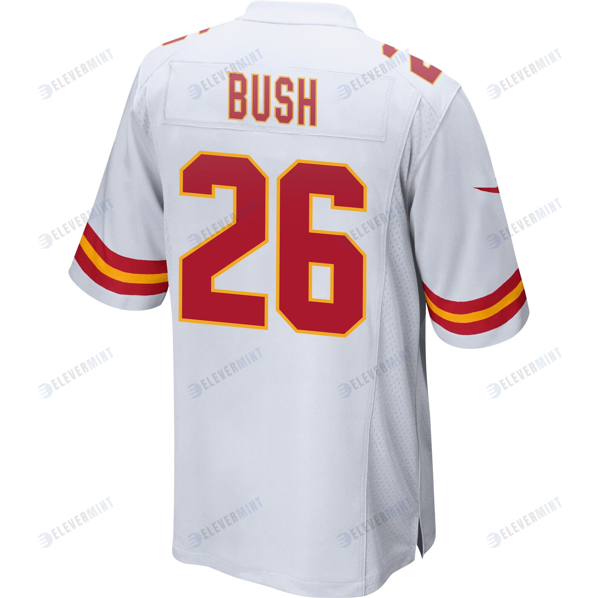 Deon Bush 26 Kansas City Chiefs Super Bowl LVII Champions 3 Stars Men Game Jersey - White