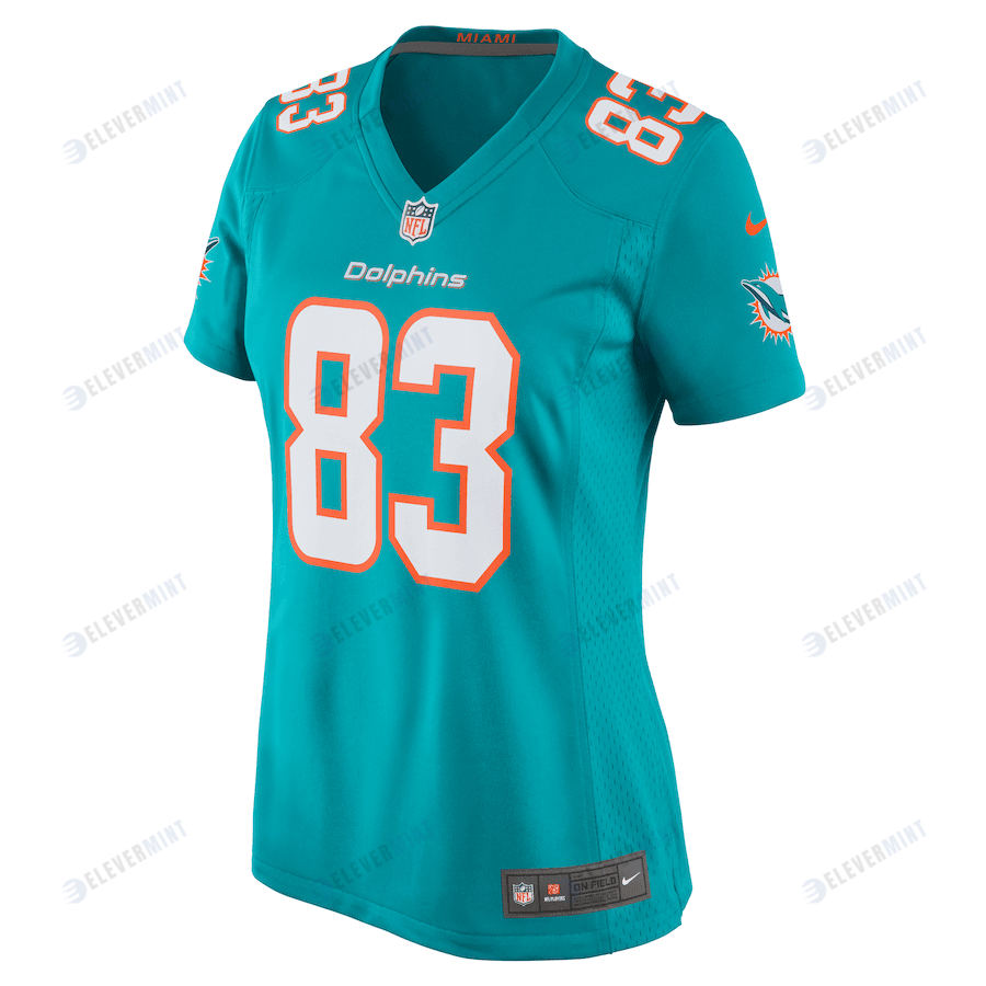Raleigh Webb 83 Miami Dolphins Women Team Game Jersey - Aqua